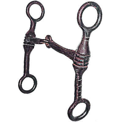 Handmade Maker Marked JB Silver Inlaid Loose 5.5 in Cheek Argentine Snaffle Bit