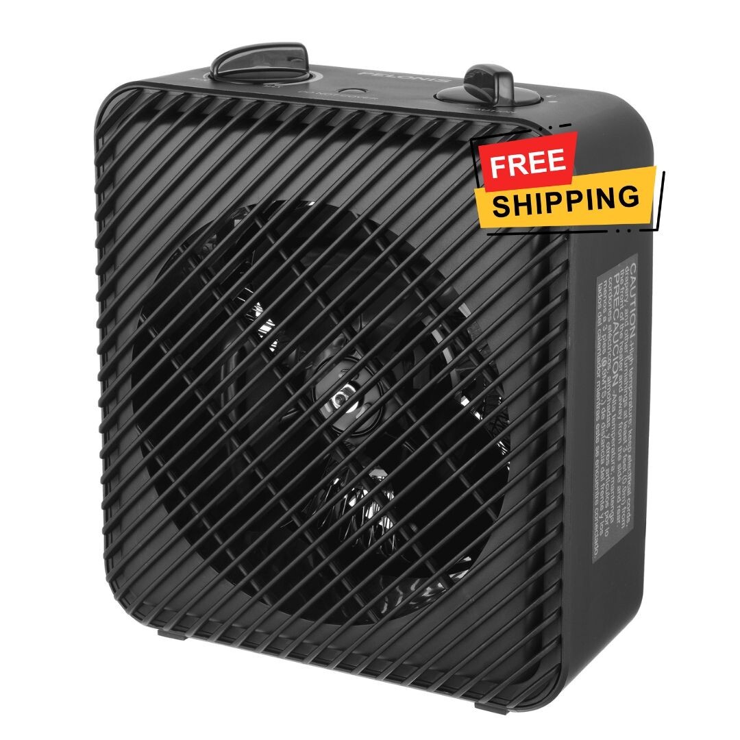 Pelonis 1500W 3-Speed Electric Space Heater in Black-image