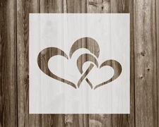 Hearts Stencil, Durable Handmade Mylar Reusable Craft Painting Template, 304