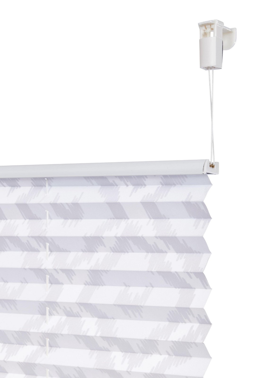 Klemmfix Plissee Anlage Easyfix grau gemustert "Avila" ab 40 cm Breite