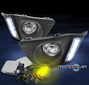 2015-2017 HONDA FIT JAZZ DRL LED BUMPER FOG LIGHTS LAMPS CHROME W/3K