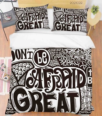 3D Text Texture Hand Drawn Quilt Cover Set Bedding Sets Pillowcases Queen