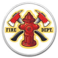1 oz Silver Colorized Round - APMEX (Firefighter)