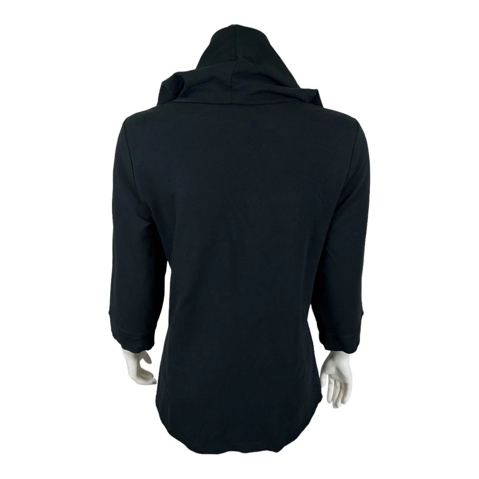 Sudadera con Capucha Belle Beach Kim Gravel French Terry Manga 3/4 Negra Talla Pequeña Foto 2 de 2