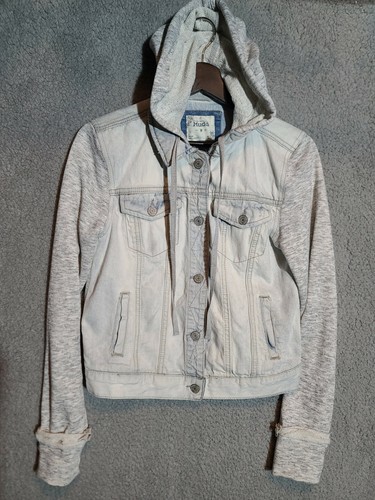 Womens Mudd Jean Jacket Hoodie Light 