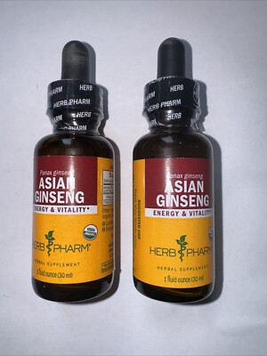 2 Pack Herb Pharm Asian Ginseng 1 oz Liquid Each Exp 01/2027