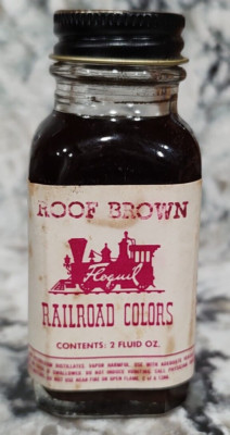 FLOQUIL RAILROAD COLORS MODEL PAINT - 2oz 2 OUNCE - ROOF BROWN - FROM 1970!
