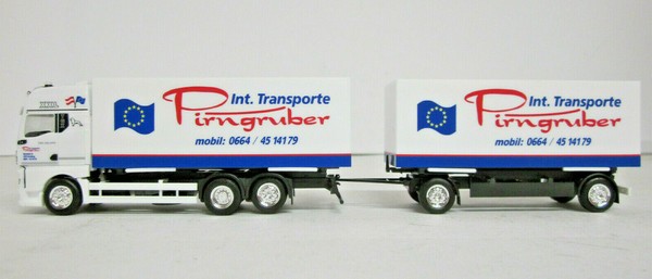 Herpa 945677 Man Tgx Gx Wechselkoffer-HäNgerzug Pirngruber Transporte-image