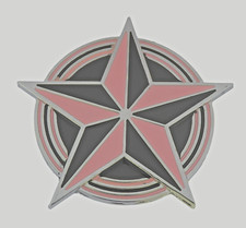 Vintage Nautical Star Belt Buckle Cowboy Black Pink Metal Western Rodeo Women