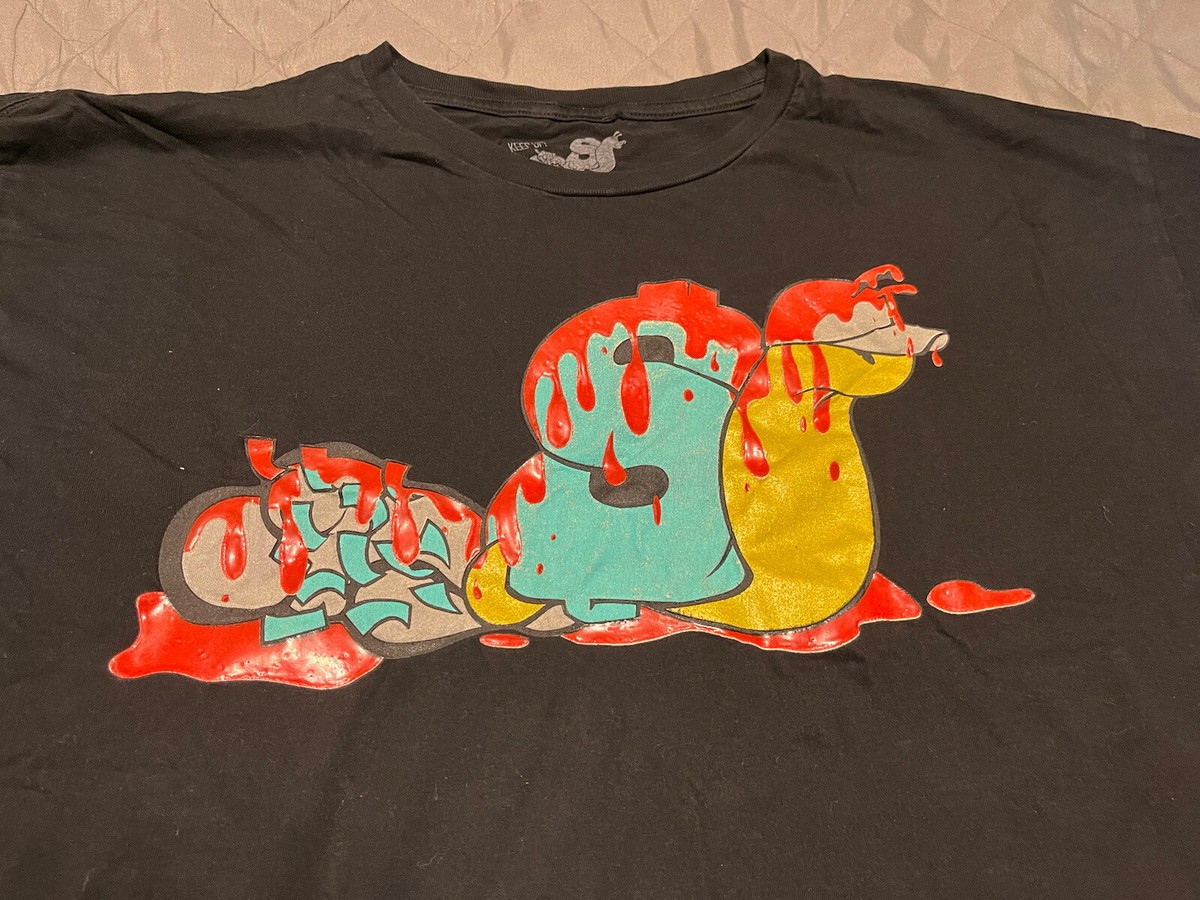 T-shirt SlowBucks Manches Courtes Motif Graphique - Taille XL Rouge - Occasion TB