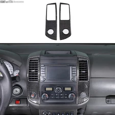 2x Carbon Fiber Center Air Vent Panel Trim Sticker Fits Nissan Frontier 2005-21