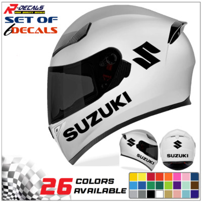 Helmet Vinyl decal 6 pcs set for SUZUKI Motorcycle helmet decals, Sticker