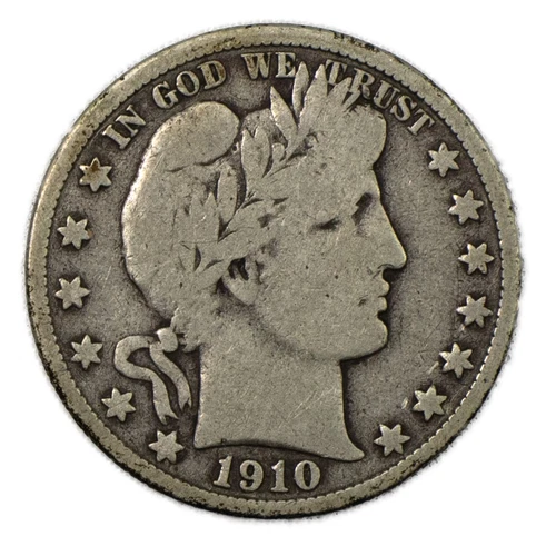 1910-S Very Good VG+ Liberty Barber Silver Half Dollar 50c San Francisco
