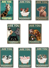 Are You Pooping  Metal Aluminum Sign 8"x12" Funny Bathroom Toilet Choose One