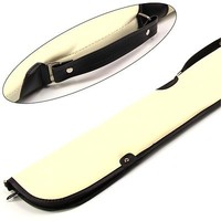 Quality Thick Padded White Vinyl 2pc Soft Cue Case Quality Thick Padded White Vinyl 2pc Soft Cue Case