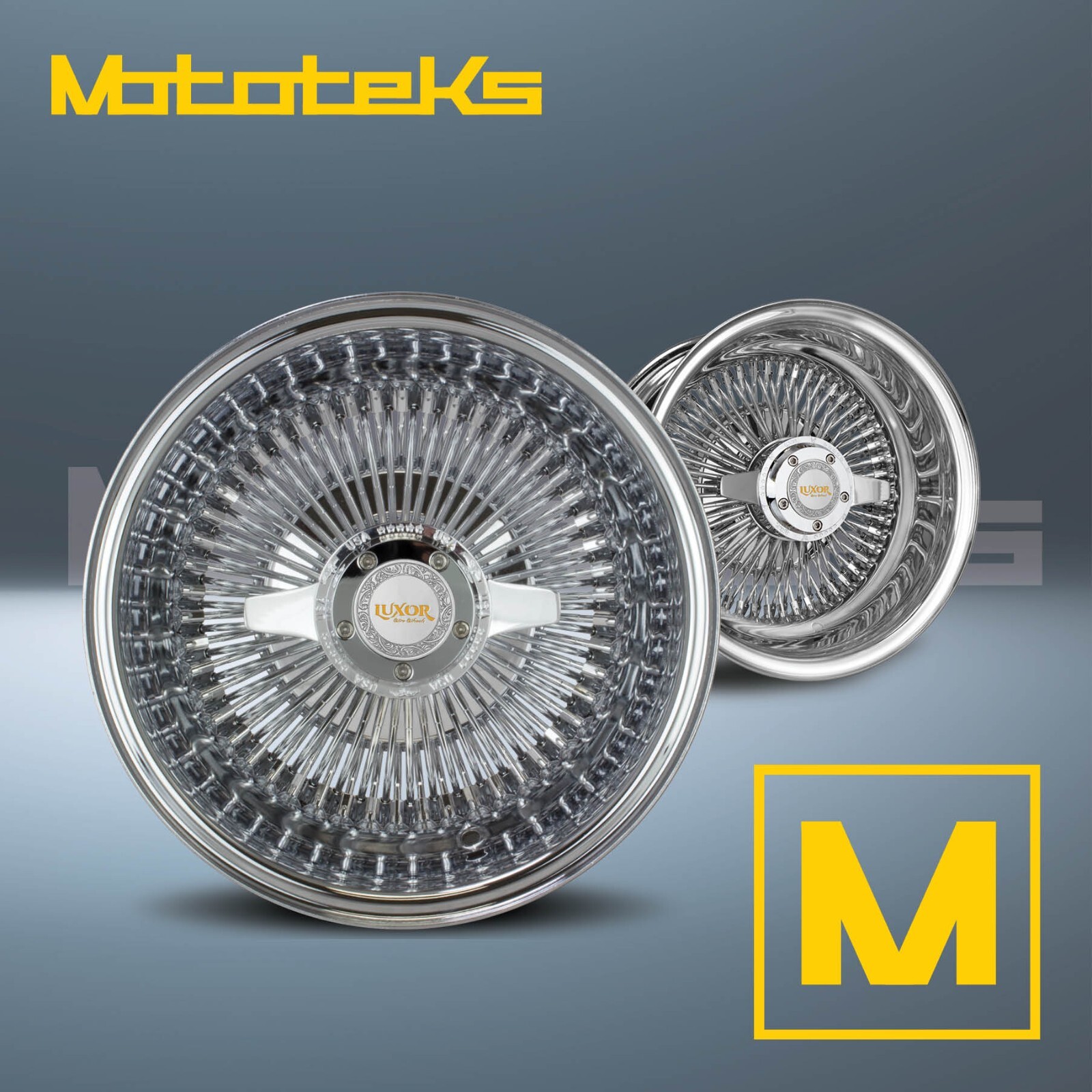 15X8 100 SPOKE WIRE WHEEL LUXOR ZENITH STYLE KNOCK OFF W/ ADAPTERS CHROME SET eBay