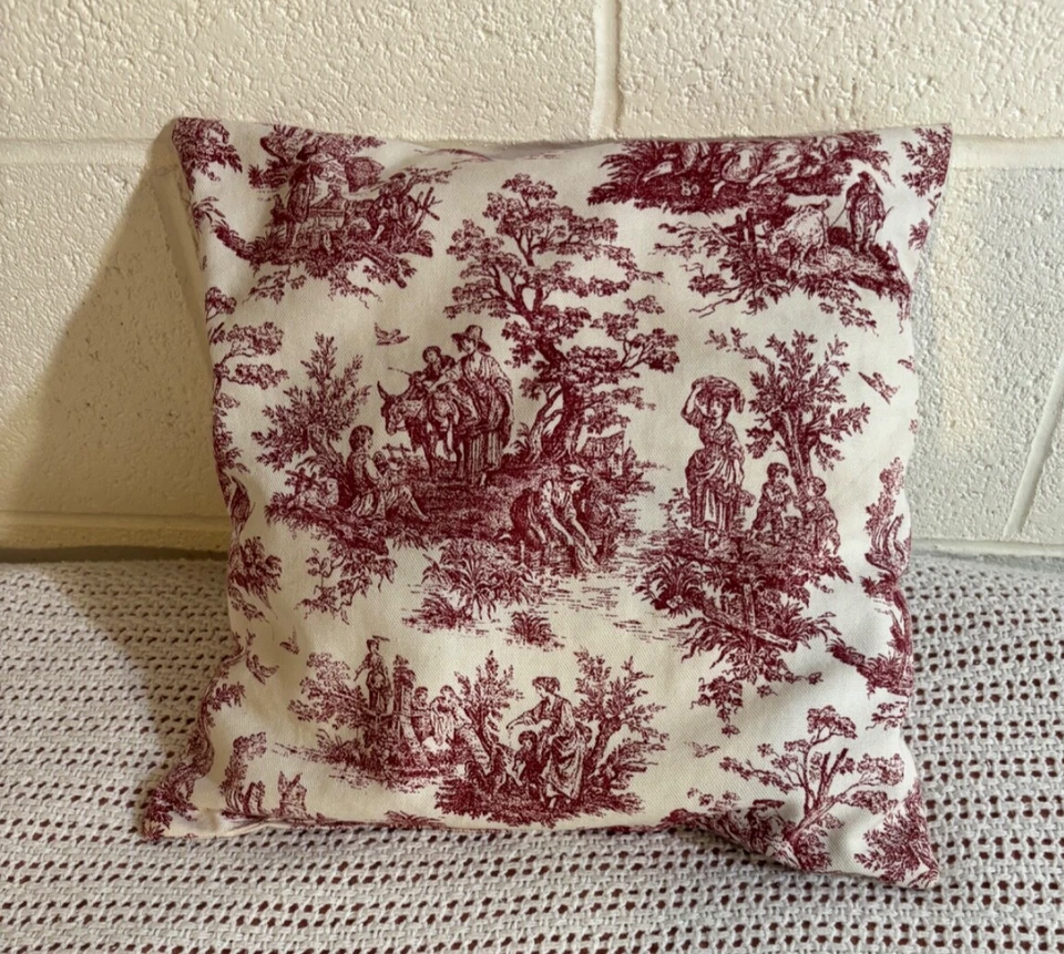 Красная туалетная подушка French Country 13 x 13 дюймов - Изображение 3 из 4