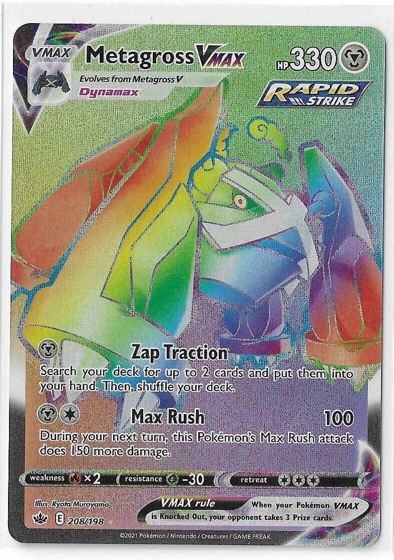 Metagross VMAX - 208/198 - Pokemon Chilling Reign Sword & Shield Secret Rare NM