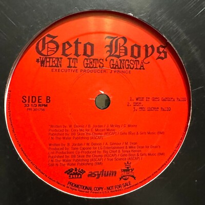 GETO BOYS - G-CODE / WHEN IT GETS GANGSTA (12 GETO BOYS - G-CODE / WHEN IT GETS GANGSTA (12