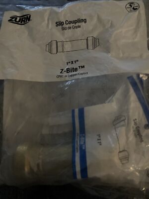 Zurn QQZBSC55G Z-Bite Slip Coupling, 1'' Push Connection, X-Large Brass, Copper