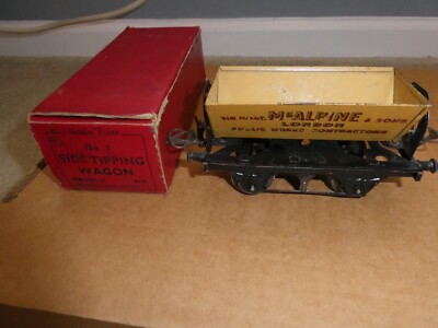 Vintage O Scale Metal Hornby McAlpine Side Tipping Wagon Car with Box R174