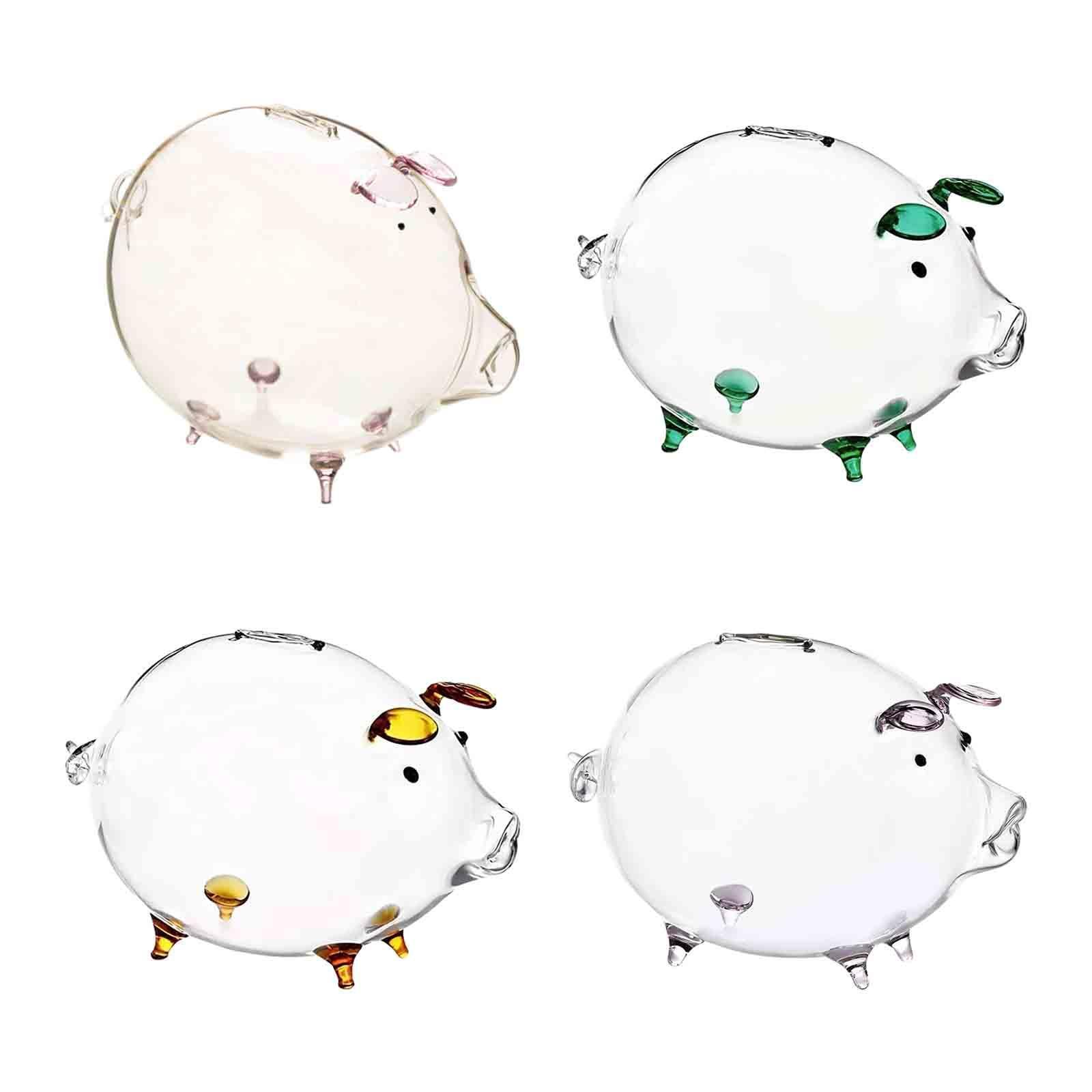 Piggy Bank Clear Glass Pig Bank 7x4.7inch Adorable Money eBay