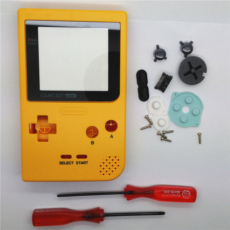 ゲームボーイポケット イエロー 外装交換品 GBP Nintendo Game Boy Pocket Replacement Housing Shell