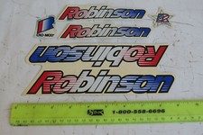 SALE REAL FACTORY MADE ROBINSON  DECALS BMX BICYCLE RACING RARE STICKERS NOS