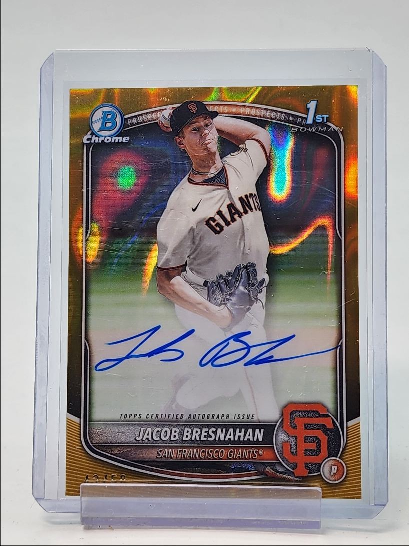JACOB BRESNAHAN 2025 BOWMAN CHROME 1ST AUTOGRAPH GOLD LAVA AUTO /50 Q2754