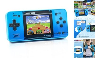Handheld Game for Kids -Preloaded 220 Retro Video Games, Portable Gaming Blue
