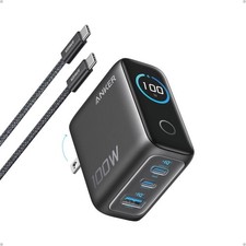 Anker Charger, 100W Max UltraCompact 3Port GaN USB C Charger Block with Smart...
