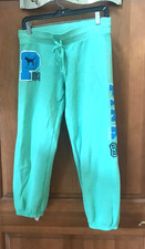 VICTORIA SECRET PINK Sweatpants pants logo fleece dog vintage Size Small