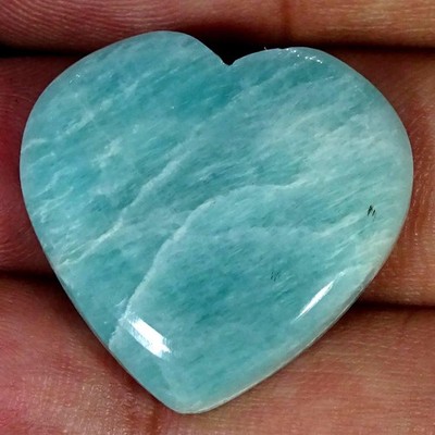 37.80Cts 100% Natural Amazonite Heart Cabochon Gemstone 27X28X6MM