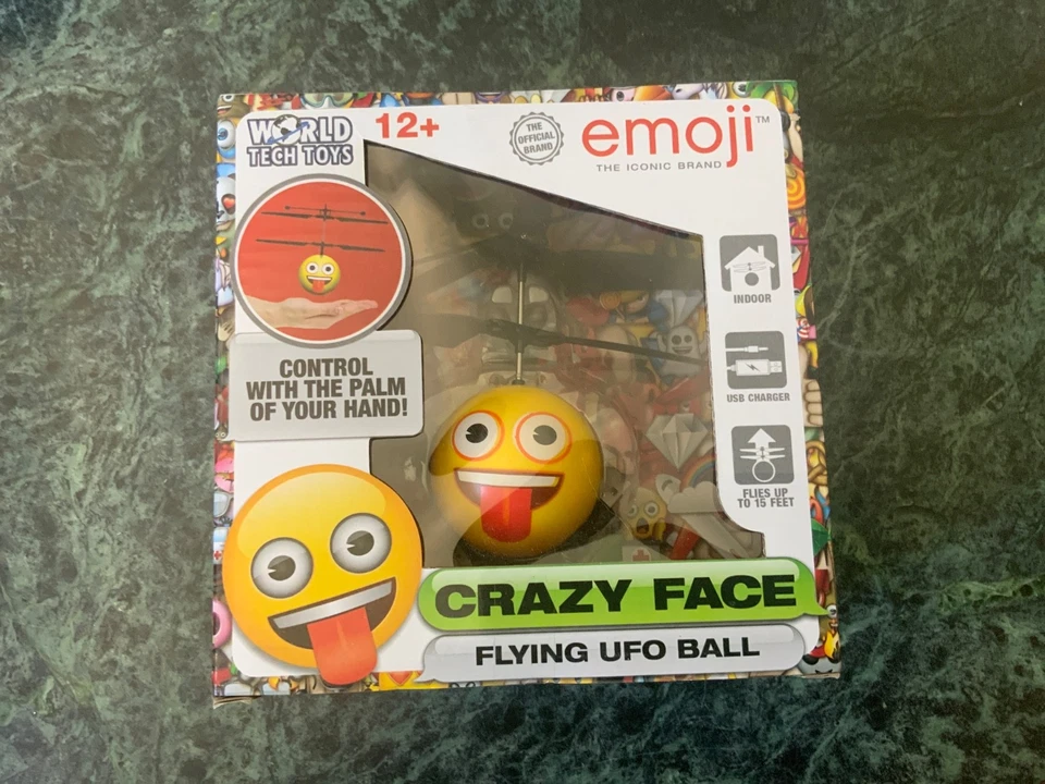 Emoji Crazy Face Flying UFO ball By World Tech Toys Brand New - Image 4 of 4