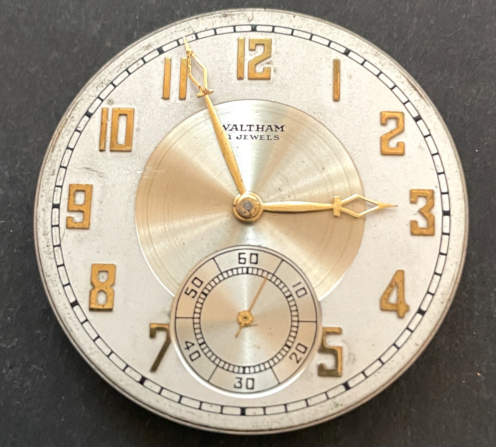 Waltham Colonial Riverside 1924 221 Pocket Watch Movement Ticks Col. b 12s 21j
