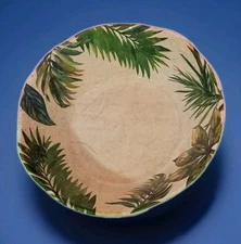 Melamine Frontgate Lg Serving Bowl Salad Rice Tropical  14"×4.5" Green/white Gc