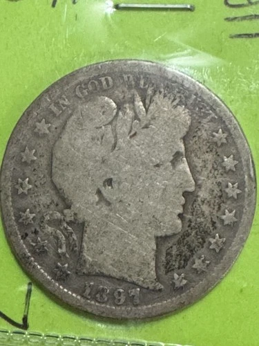 1897-s Barber Half Dollar, Key Date, Nice Details, Free shipping