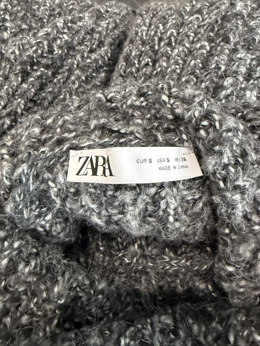 Zara Grey Oversized Turtleneck Sweater - Size Small