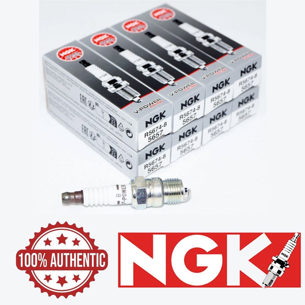 8 pc NGK 5657 R5674-8 V-Power Racing Spark Plugs for BL64Y BL62Y AF902 438TS qv