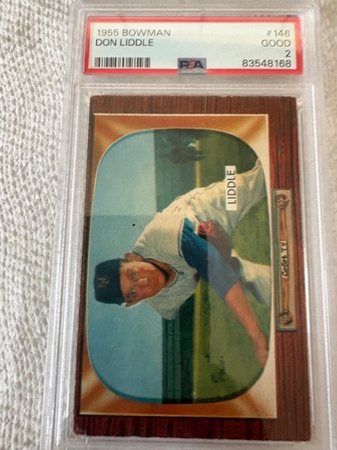 Vintage 1955 Bowman Baseball Card Don Liddle New York Giants PSA Graded MLB