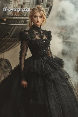 high neck gothic dress