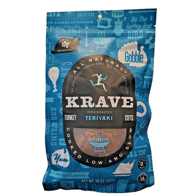 Krave Jerky Turkey Oven Roasted Teriyaki Premium Cuts No Nitrate 10 Oz. MAR 2026
