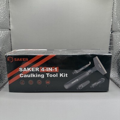 Saker 4 in 1 Caulking Tool Kit-Aluminum Sealant Finishing Grout Tools
