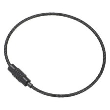 6 Inch Wire Keychain Cable, 5 Pack Titanium Steel Key Ring Loop, Black