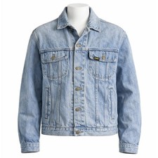 Vintage Lee Trucker Jacket Light Stonewash Denim USA XL 80s 90s