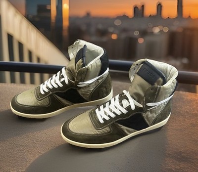 RHUDE Authentic Rhecess Hi Sneaker -2 Tone Olive- Size 9
