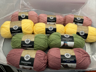 Loops & Threads Impeccable Worsted Yarn 10 Skeins Assorted Colors New From 2009