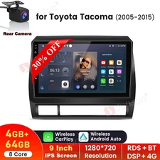Cam 8Core 4+64GB Android Carplay Stereo Radio GPS 4G For Toyota Tacoma 2005-2015