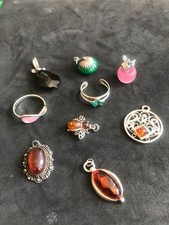 19.4 grams small sterling silver items 9 items pendant toe ring ring 