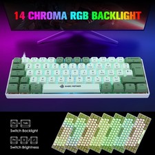 MK21 60% Wired Mechanical Gaming Keyboard Mini RGB LED Backlit Red Brown Switch 5